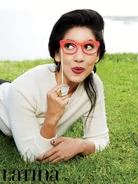 Andy Samberg on what makes Stephanie Beatriz so funny: "Well, it’s interesting, because with Stephanie, she’s playing against type. She is such a sweet person playing so tough. For us knowing her, it’s inherently funny. But you know she has a really quick mind. She's very great with improv, taking it on the fly, and she can really ground material as well, because she has so much acting training. So when the real moments come up, she can really handle those, too."