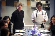 Top Chef Duels 3.jpg (83 KB) Jen looks on warily as the guests eat Nyesha's blue cheese and ahi tuna dish, certain she has her beat.