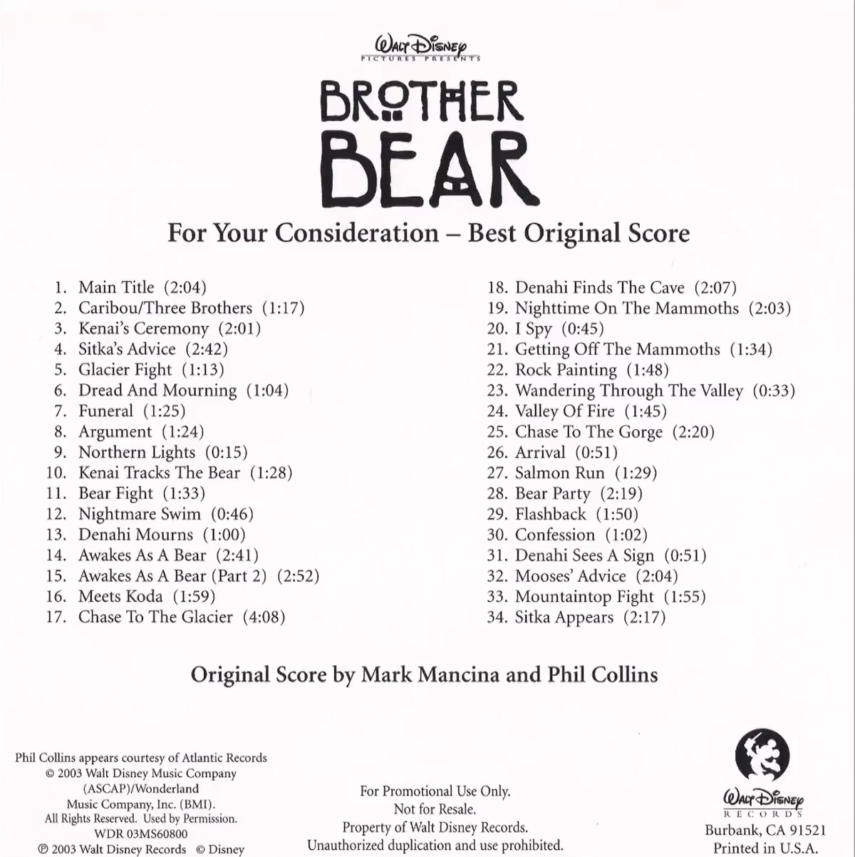 Brother Bear Score) Brother Bear Wiki Fandom