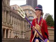 The Mayoress with a pitchfork