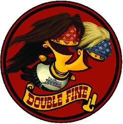 The Double Fine logo, with certain aesthetic adjustments.