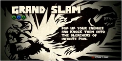 The tutorial screen for the Grand Slam attack.