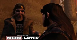 Eddie considers whether or not to enter the Spider Lair. The thunderhog doesn't care.