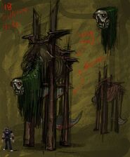 Concept art depicting a Guillotar.