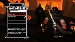 The description of The Love Giver when it is selected from the Guitar Strings menu in the Motor Forge.