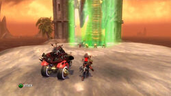 Ironheade assaulting a Fan Leech in a multiplayer stage battle.