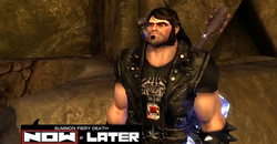 Eddie considers helping Kage summon some fiery death.