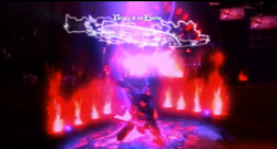 Eddie calls forth a burning Zeppelin.