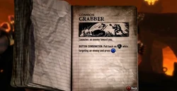 The tour book page for the Grabber attack.