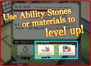 Level up with Ability Stones or materials