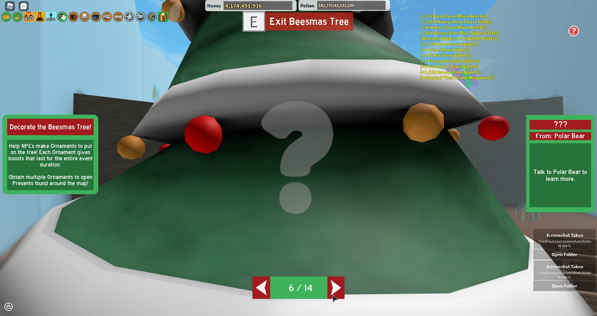 The Beesmas Tree | Bee Swarm Simulator Test Realm Wiki | Fandom
