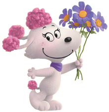 Fifi With Holding a Purple Flowers.png