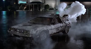 The DeLorean after its first trip.