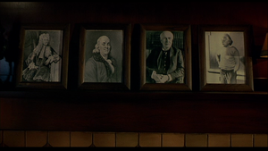 Thomas Edison's portrait (third from left)
