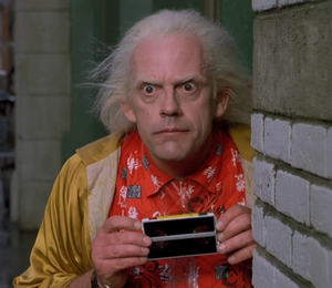 Doc holding his binocular card in 2015.