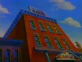 The front of the bank.