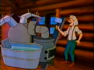  standing next to the Auto Infant Cleanser.