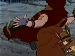 A donkey kicks Wild Bill Tannen.