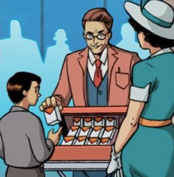 The vendor attempts to sell Camel cigarettes.