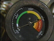 The boiler temperature readout gauge.