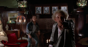 Marty y Doc en el área de estudio en 1955.