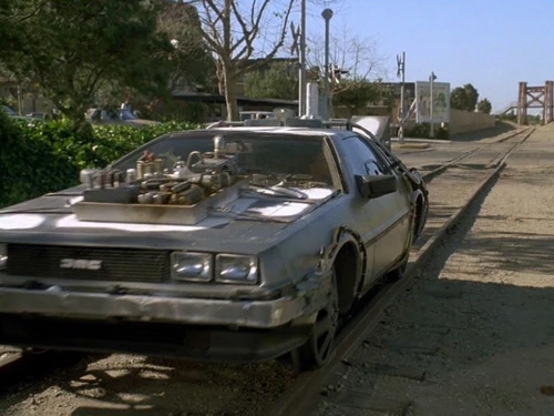 back to the future 3 delorean on rails