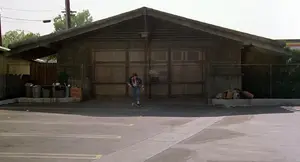 El garaje visto el 25 de octubre de 1985. Se puede ver a Marty saliendo con su patineta.