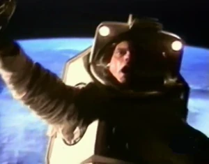 Doc Brown floating in space.