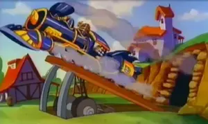 El Tren Julio Verne despega desde la residencia Brown en 1991.