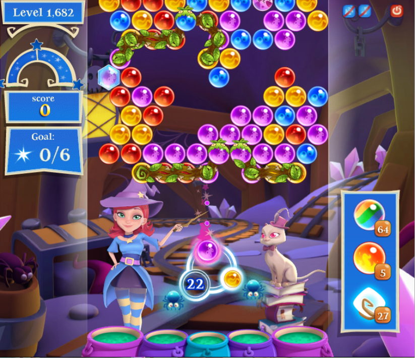 Bubble Witch Saga 2 Level 1692 - NO BOOSTERS 