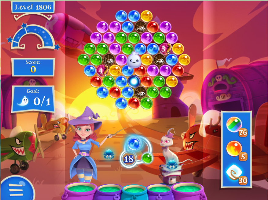 Bubble Witch 2 -- Level 1806 -- NO BOOSTERS 