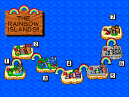 A map of the Rainbow Islands from Rainbow Islands Revolution