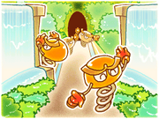 Banebous dancing around a garden in 