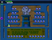 A fairy statue in one of the Secret Rooms in Arrange mode of Bubble Bobble Plus!.