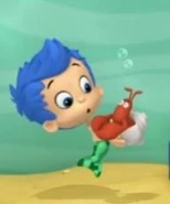 Um, hi random hermit crab that Gil just happens to be holding.