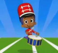 Goby playing drums