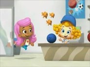 A big blue bowling ball