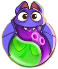 Duo Green-Purple Bat Bubble
