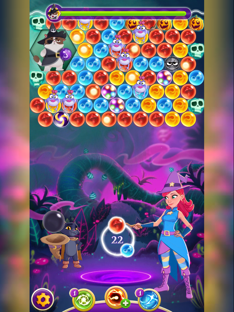 Bubble Witch Saga 3 Level 100 - NO BOOSTERS 🐈 