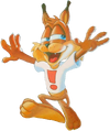 Official artwork of Bubsy from the first game.