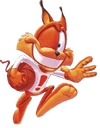 Official artwork of Bubsy from the first game.