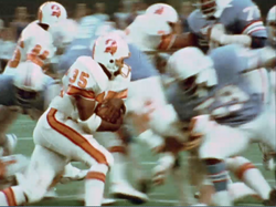 Ricky Bell of the Tampa Bay Buccaneers carries the ball against