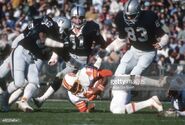 Ed Williams in action against the Oakland (then Los Angeles) Raiders.