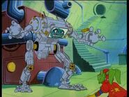 Komplex in his mobile robot body.