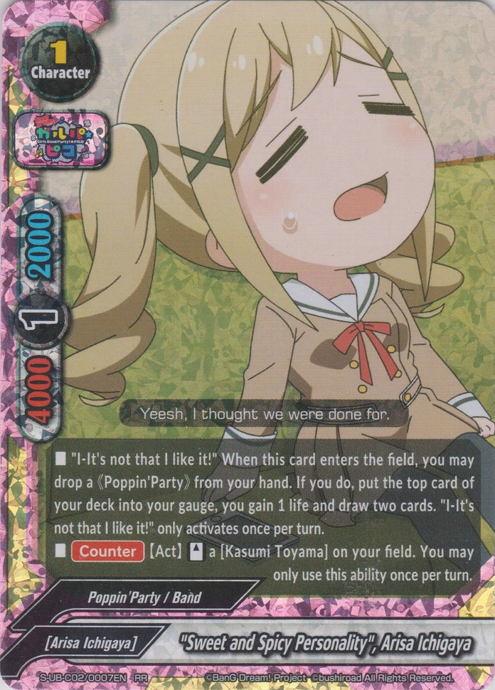 Sweet And Spicy Personality Arisa Ichigaya Future Card Buddyfight Wiki Fandom