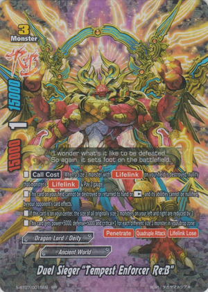 Duel Sieger Tempest Enforcer Re:B | Future Card Buddyfight Wiki | Fandom