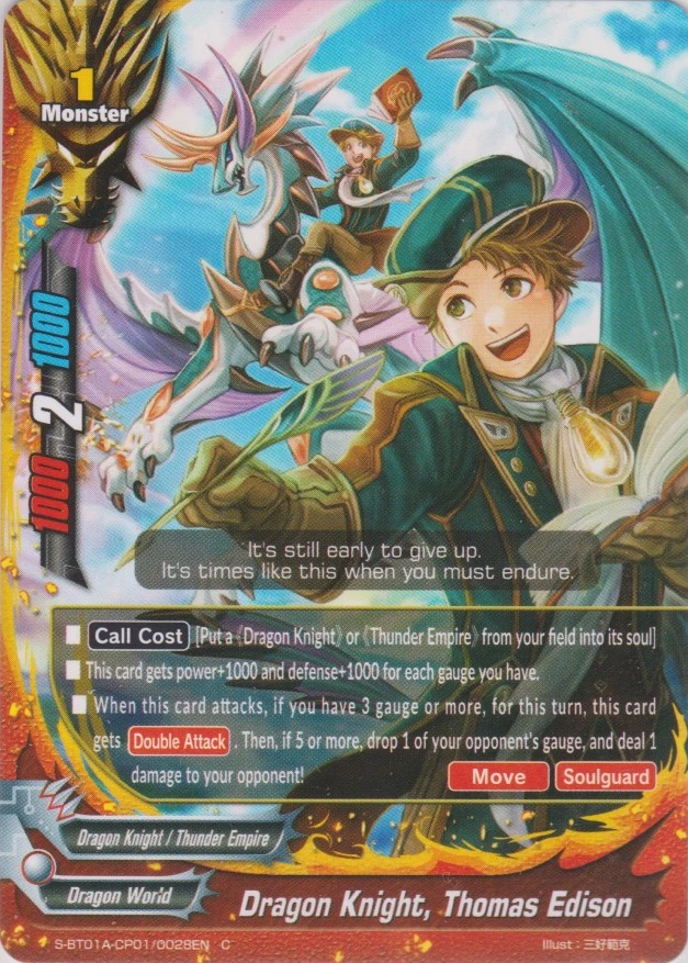 Dragon Knight Thomas Edison Future Card Buddyfight Wiki Fandom