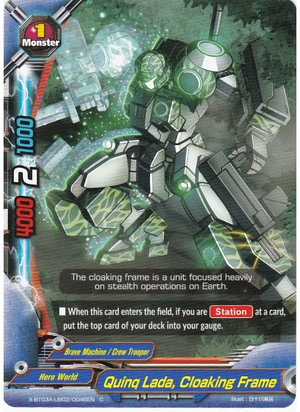 Quinq Lada, Cloaking Frame | Future Card Buddyfight Wiki