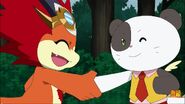 Bal and Chibi Panda handshake