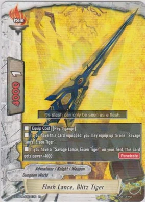 Flash Lance, Blitz Tiger | Future Card Buddyfight Wiki | Fandom